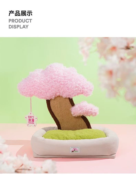Cherry Blossom Cat Scratcher & Bed