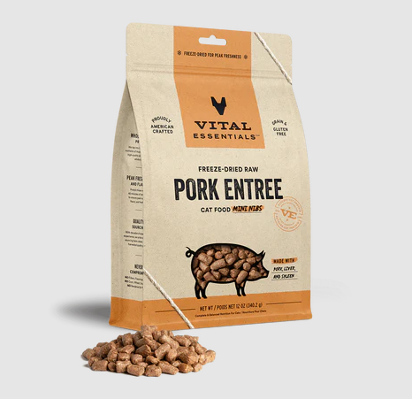 Vital Essentials - Cat GF Freeze Dried Food Pork Mini Nibs Cat