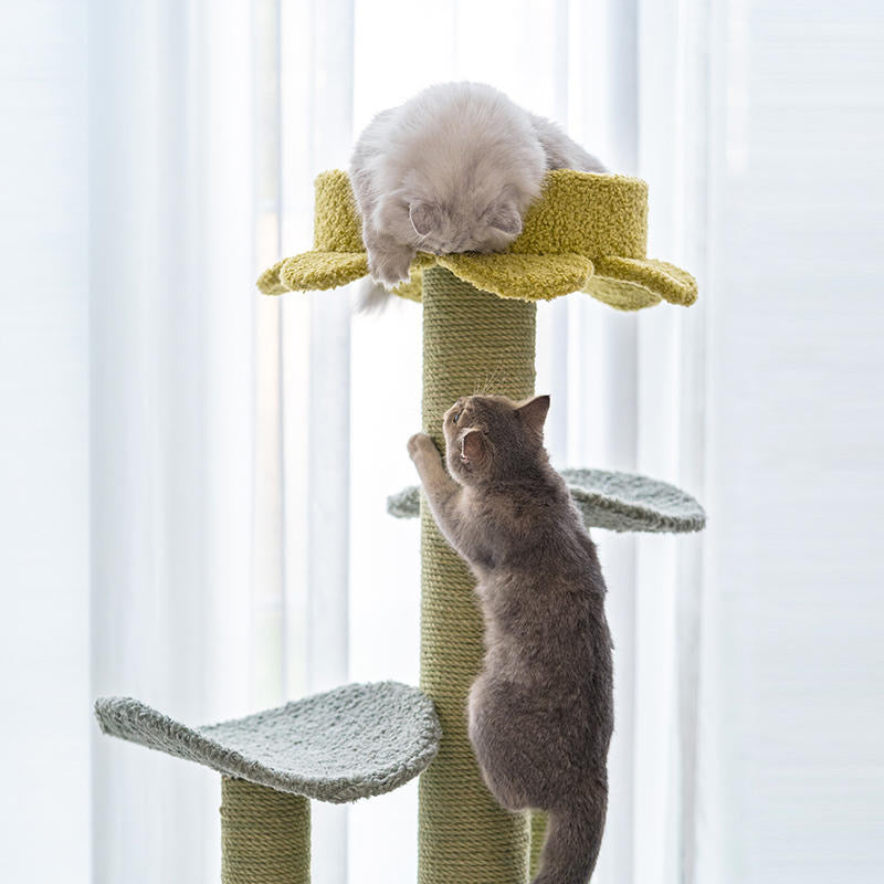 ZEZE Daisy Floral Multiple steps Cat Tree