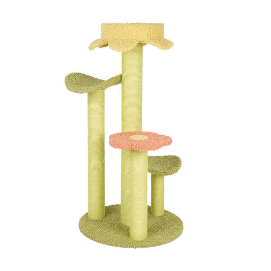 ZEZE Daisy Floral Multiple steps Cat Tree