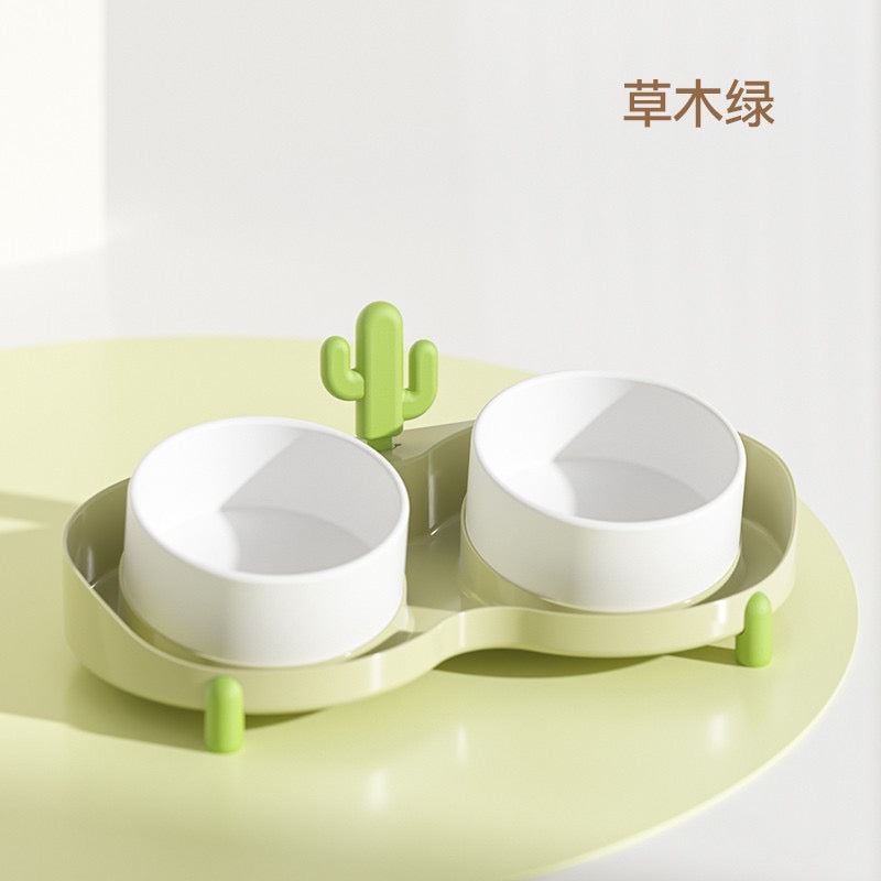 Petone Elevated Ceramic Double Feeding Bowl