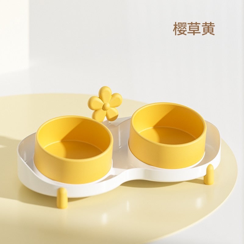 Petone Elevated Ceramic Double Feeding Bowl