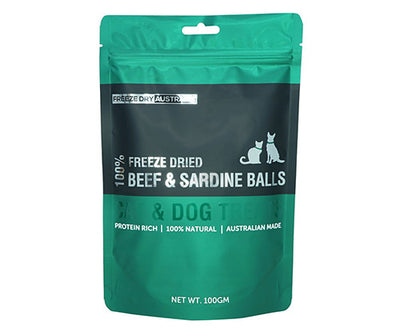 Freeze Dried Australia Beef & Sardine Balls 100GM