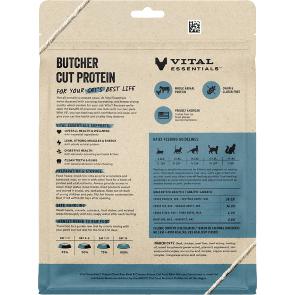 Vital Essentials - Cat Freeze-Dried Raw Beef & Chicken Entree Mini Nibs