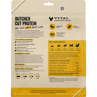 Vital Essentials - Cat Freeze Dried Duck Dinner Patties 8 oz