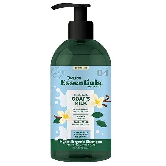 TropiClean Essentials Shampoo Goat's Milk 16 oz