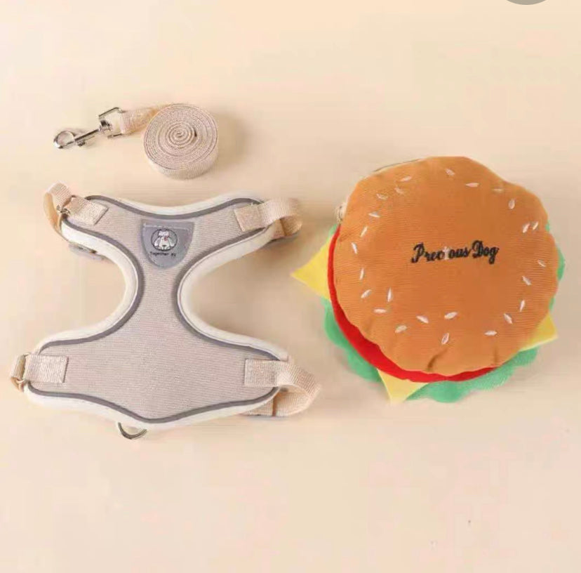 Fast Food Pet Harness With Bag / Leash