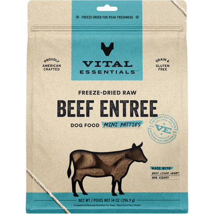 Vital Essentials - Dog Freeze-Dried Raw Beef Entree Mini Patties