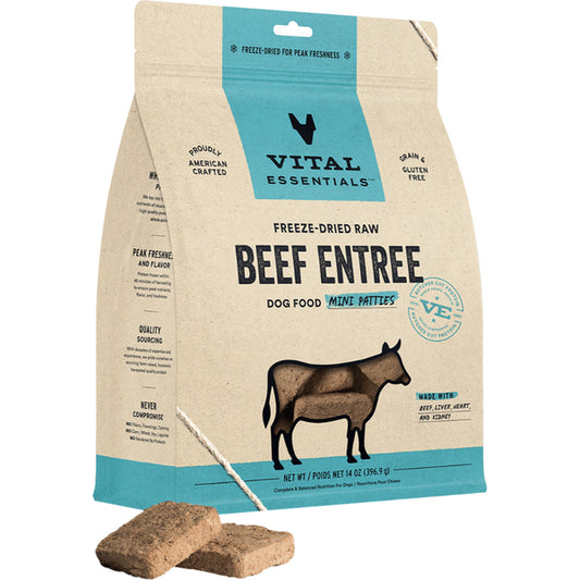 Vital Essentials - Dog Freeze-Dried Raw Beef Entree Mini Patties