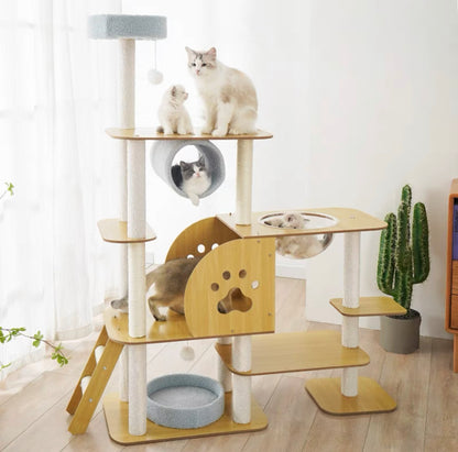 Miaofairy Luxury Wooden Cat Tree