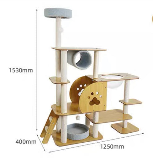 Miaofairy Luxury Wooden Cat Tree