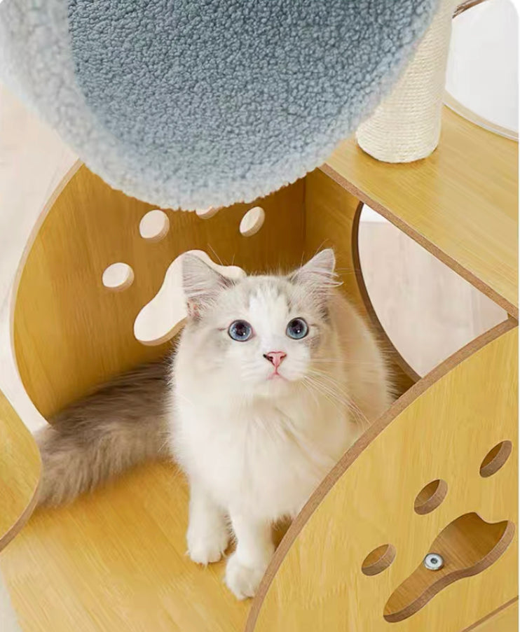 Miaofairy Luxury Wooden Cat Tree