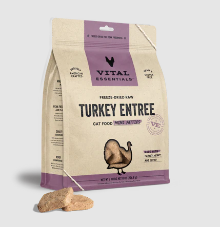 Vital Essentials - Cat Freeze Dried Turkey Mini Patties 8oz