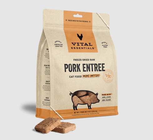 Vital Essentials - Cat GF Freeze Dried Food Pork Dinner Patties 8oz