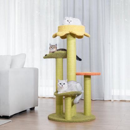 ZEZE Daisy Floral Multiple steps Cat Tree