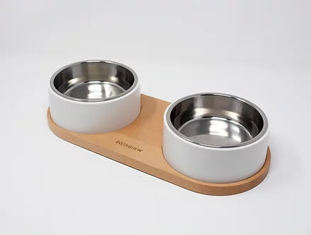 INSTACHEW Puresteel Double Pet Bowl