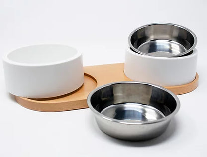 INSTACHEW Puresteel Double Pet Bowl