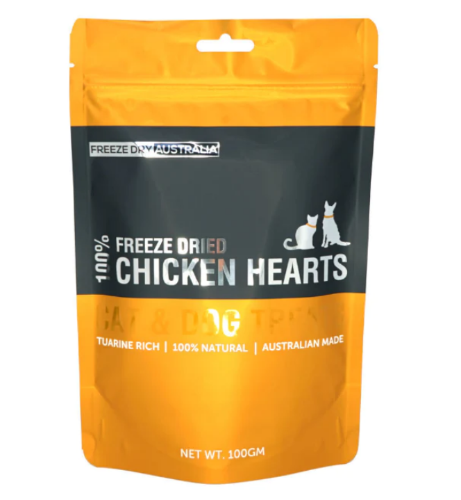 Freeze Dried Australia Chicken Hearts 100GM