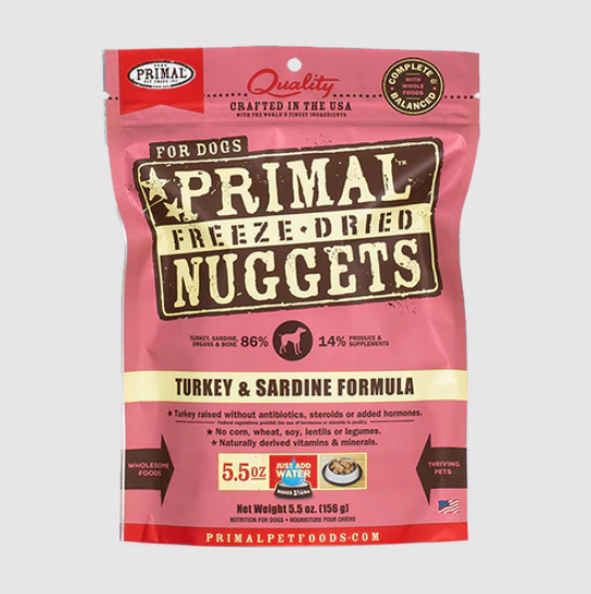 Primal - Canine - Freeze-Dried - Nuggets - Turkey & Sardine