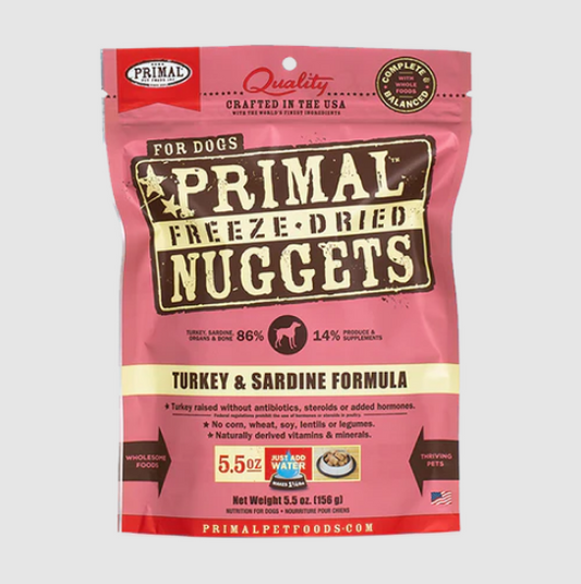 Primal - Canine - Freeze-Dried - Nuggets - Turkey & Sardine