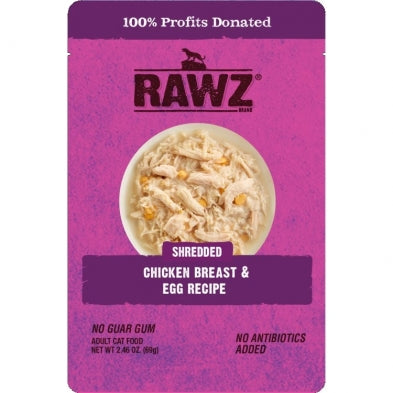 RAWZ Cat Shredded Chicken Breast & Egg Pouch 69g