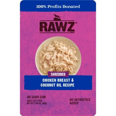 RAWZ Cat Shredded Chicken Breast & Coconut Oil Pouch 69g