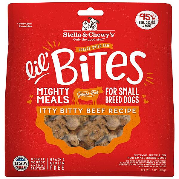 Stella&Chewy's Freeze Dried Lil' Bites Itty Bitty Beef Recipe 7OZ