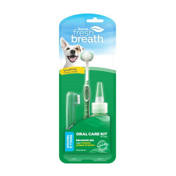 TropiClean Fresh Breath Oral Care Brushing Kit Small Dog 2oz