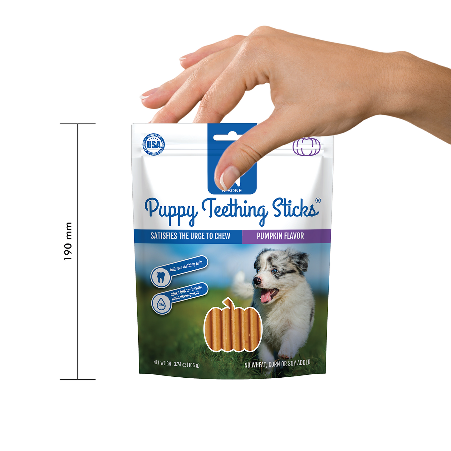 N-BONE Puppy Teething Sticks Pumpkin Flavor 106g