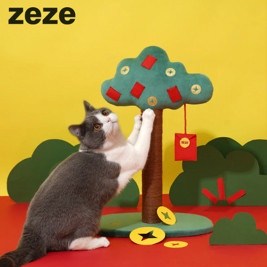 ZEZE Red Pocket Scratching Post