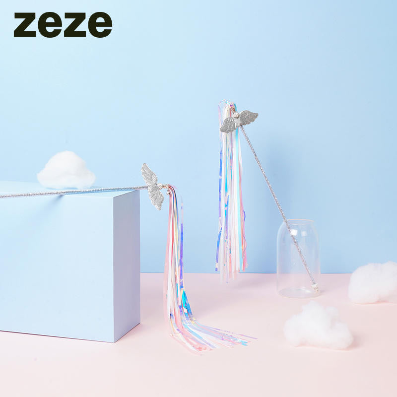 ZEZE Fairy Wing Wand Fringe Cat Teaser